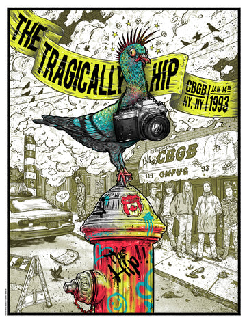 The Tragically Hip live at CBGB's Poster - Illustrated by Garrett Morlan