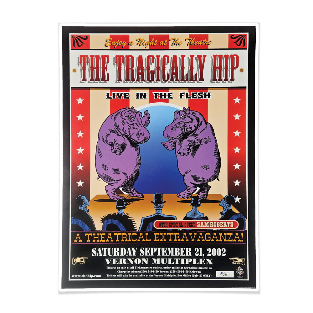 The Tragically Hip VINTAGE POSTER Live September 21, 2002 Queen Elizabeth Theatre, Vancouver